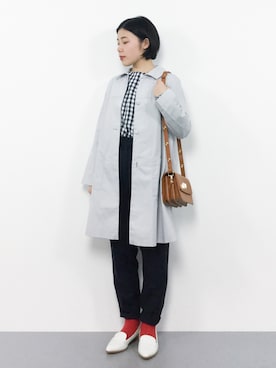 「赤い靴下」｜「アイテム（その他アウター）」を使った、 おかきさん（レディース・155cm）の冬コーディネート