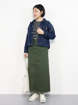 「URBAN RESEARCH ROSSO WOMEN（アーバンリサーチ　ロッソ）のアイテム（デニムジャケット）」を使った、 おかきさん（レディース・155cm）の冬コーディネート