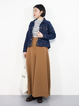 「URBAN RESEARCH ROSSO WOMEN（アーバンリサーチ　ロッソ）のアイテム（デニムジャケット）」を使った、 おかきさん（レディース・155cm）の冬コーディネート