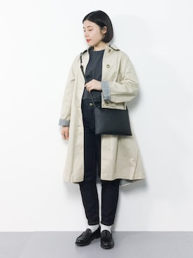 「BACK NUMBER（バックナンバー）のアイテム（ステンカラーコート）」を使った、 おかきさん（レディース・155cm）の春コーディネート