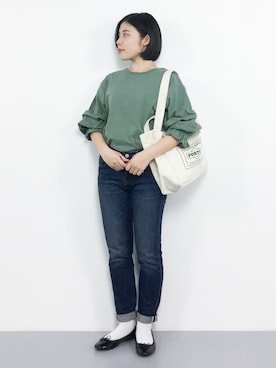 「501(R)T（ゴーマルイチティー）のアイテム」を使った、 おかきさん（レディース・155cm）の春コーディネート