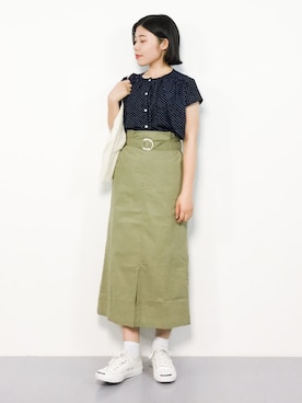 「AZUL ENCANTO（アズールエンカント）のアイテム（シャツ/ブラウス）」を使った、 おかきさん（レディース・155cm）の夏コーディネート