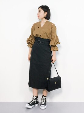 「Ameri（アメリ）のアイテム（トップス）」を使った、 おかきさん（レディース・155cm）の夏コーディネート