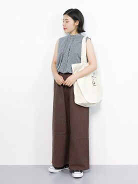 「A BAG OF CHIPS（アバッグオブチップス）のアイテム」を使った、 おかきさん（レディース・155cm）の夏コーディネート