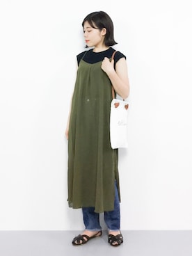 「archives（アルシーヴ）のアイテム（パンツ）」を使った、 おかきさん（レディース・155cm）の夏コーディネート