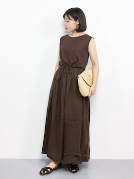 「Bab Bou Jeloud（バブブージュルード）のアイテム（ワンピース）」を使った、 おかきさん（レディース・155cm）の夏コーディネート