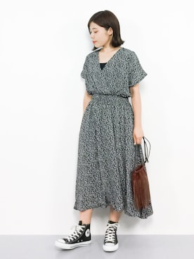「RAY CASSIN（レイカズン）のアイテム（ワンピース/ドレス）」を使った、 おかきさん（レディース・155cm）の夏コーディネート