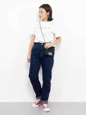 「Ameri（アメリ）のアイテム（トップス）」を使った、 おかきさん（レディース・155cm）の夏コーディネート