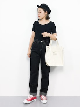 「chuu（チュー）のアイテム」を使った、 おかきさん（レディース・155cm）の夏コーディネート
