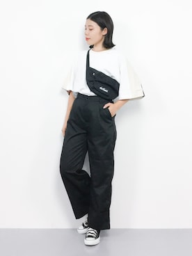 「黒パンツ」｜ おかきさん（レディース・155cm）の夏コーディネート