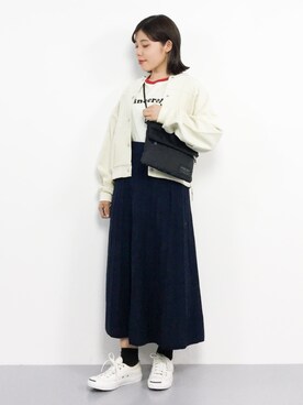 「KBF（ケイビーエフ）のアイテム（ブルゾン）」を使った、 おかきさん（レディース・155cm）の秋コーディネート