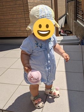 「RAGMART（ラグマート）のアイテム（帽子）」を使った、ちえさん（キッズ・70cm）の夏コーディネート