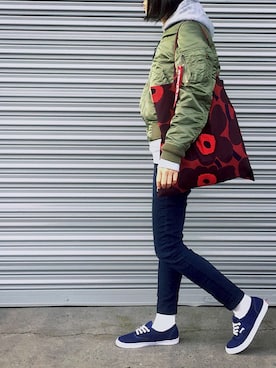 「SEVENDAYS=SUNDAY（セブンデイズサンデイ）のアイテム（MA-1）」を使った、Mitsukoさん（レディース・156cm）の冬コーディネート
