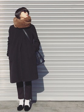 「SEVENDAYS=SUNDAY（セブンデイズサンデイ）のアイテム（マフラー）」を使った、Mitsukoさん（レディース・156cm）の冬コーディネート