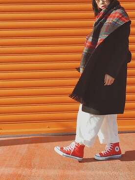 「SEVENDAYS=SUNDAY（セブンデイズサンデイ）のアイテム（マフラー）」を使った、Mitsukoさん（レディース・156cm）の冬コーディネート