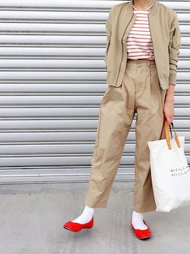 「SEVENDAYS=SUNDAY（セブンデイズサンデイ）のアイテム（MA-1）」を使った、Mitsukoさん（レディース・156cm）の春コーディネート