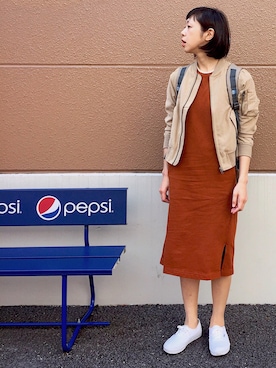 「SEVENDAYS=SUNDAY（セブンデイズサンデイ）のアイテム（MA-1）」を使った、Mitsukoさん（レディース・156cm）の春コーディネート