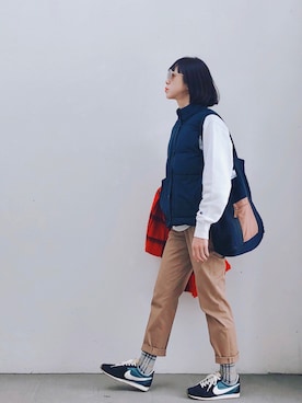 「SEVENDAYS=SUNDAY（セブンデイズサンデイ）のアイテム（ベスト）」を使った、Mitsukoさん（レディース・156cm）の秋コーディネート