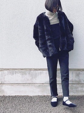 「ZARA（ザラ）のアイテム（サロペット/オーバーオール）」を使った、Mitsukoさん（レディース・156cm）の冬コーディネート
