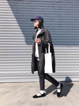 「BURBERRY（バーバリー）のアイテム（モッズコート）」を使った、Mitsukoさん（レディース・156cm）の春コーディネート