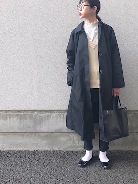 「LEPSIM（レプシィム）のアイテム（ステンカラーコート）」を使った、Mitsukoさん（レディース・156cm）の春コーディネート