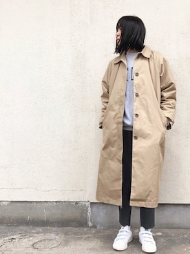 「LEPSIM（レプシィム）のアイテム（ステンカラーコート）」を使った、Mitsukoさん（レディース・156cm）の春コーディネート