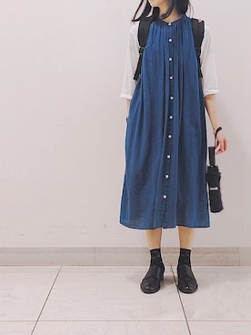 「SEVENDAYS=SUNDAY（セブンデイズサンデイ）のアイテム（ハンドバッグ）」を使った、Mitsukoさん（レディース・156cm）の夏コーディネート