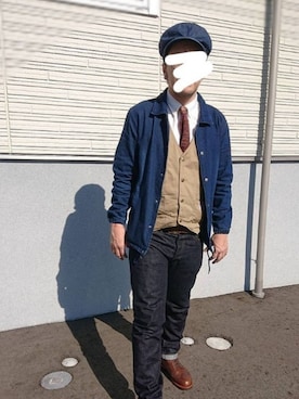 「BEN DAVIS（ベンデイビス）のアイテム（ベスト）」を使った、秋さん（メンズ・172cm）の秋コーディネート