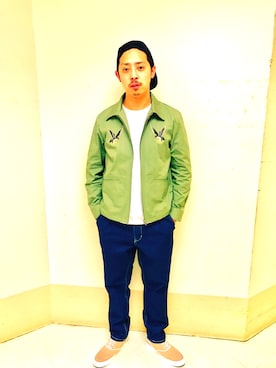 「MK MICHEL KLEIN HOMME （エムケーミッシェルクランオム）のアイテム（帽子）」を使った、イシイさん（メンズ・174cm）の春コーディネート