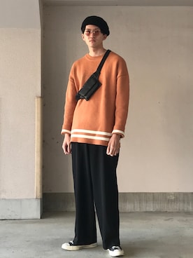 「ct70」｜「アイテム（ハンチング/ベレー帽）」を使った、daaaayamaさん（メンズ・180cm）の春コーディネート