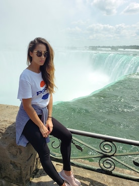 「Roots Canadaのアイテム（トップス）」を使った、shellさん（レディース・163cm）の夏コーディネート