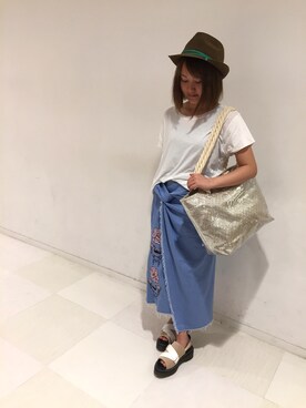 「スワン」｜まこまこさん（レディース・147cm）の夏コーディネート