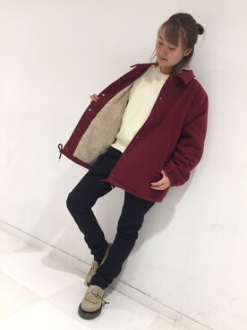 「RNA（アールエヌエー）のアイテム（その他アウター）」を使った、まこまこさん（レディース・147cm）の秋コーディネート