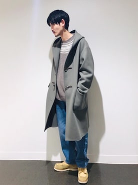 「BEAUTY&YOUTH UNITED ARROWS（ビューティーアンドユースユナイテッドアローズ）のアイテム（ダッフルコート）」を使った、Naoyasu Satouさん（メンズ・180cm）の秋コーディネート