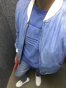 「Ron Herman（ロン ハーマン）のアイテム（ブルゾン）」を使った、Munehiro.Tさん（メンズ・170cm）の冬コーディネート