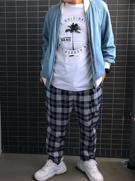 「Ron Herman（ロン ハーマン）のアイテム（ブルゾン）」を使った、Munehiro.Tさん（メンズ・170cm）の秋コーディネート