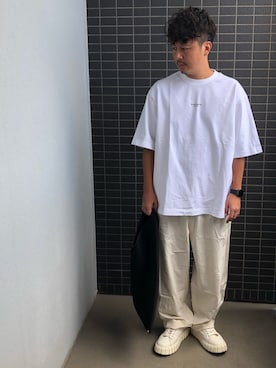 「Tシャツ 白」｜Munehiro.Tさん（メンズ・170cm）の夏コーディネート