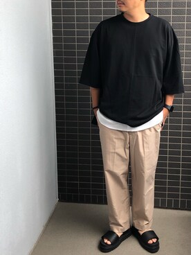 「CAMBIO（カンビオ）のアイテム（Tシャツ/カットソー）」を使った、Munehiro.Tさん（メンズ・170cm）の夏コーディネート