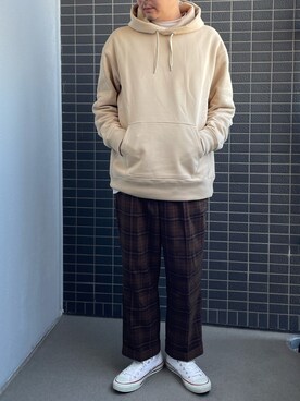 「Starting Over（スターティングオーバー）のアイテム（スラックス）」を使った、Munehiro.Tさん（メンズ・170cm）の冬コーディネート