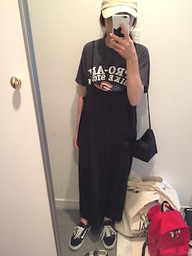 「ロックT」｜「アイテム（オールインワン・サロペット）」を使った、a.さん（レディース・154cm）の春コーディネート