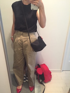 「AURALEE（オーラリー）のAURALEE ノースリーブカットソー（Tシャツ/カットソー）」を使った、a.さん（レディース・154cm）の夏コーディネート