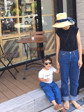 「AURALEE（オーラリー）のAURALEE ノースリーブカットソー（Tシャツ/カットソー）」を使った、a.さん（レディース・154cm）の夏コーディネート