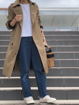 「HYKE（ハイク）の＜HYKE（ハイク）＞トレンチ コート■■■（トレンチコート）」を使った、a.さん（レディース・154cm）の春コーディネート
