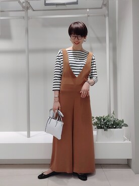「Rouge vif（ルージュヴィフ）のアイテム（オールインワン・サロペット）」を使った、satchさん（レディース・164cm）の春コーディネート