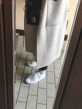 「カフェ」｜「アイテム（その他アウター）」を使った、chanmioさん（レディース・163cm）の冬コーディネート