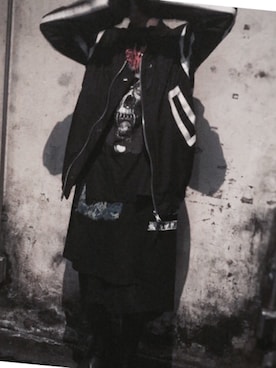 「RICK OWENS」｜「アイテム（ナイロンジャケット）」を使った、みきぴっぴさん（メンズ・165cm）の冬コーディネート