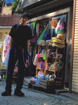 「Y-3（ワイスリー）のアイテム（財布/小物）」を使った、Rintaroさん（メンズ・174cm）の夏コーディネート