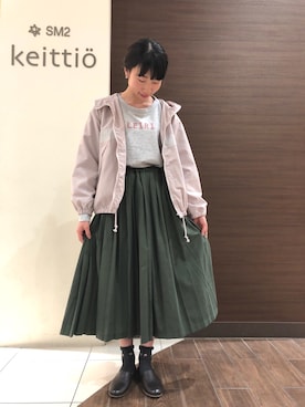 「サマンサモスモス」｜「アイテム（スリッポン）」を使った、Sa*さん（レディース・157cm）の春コーディネート