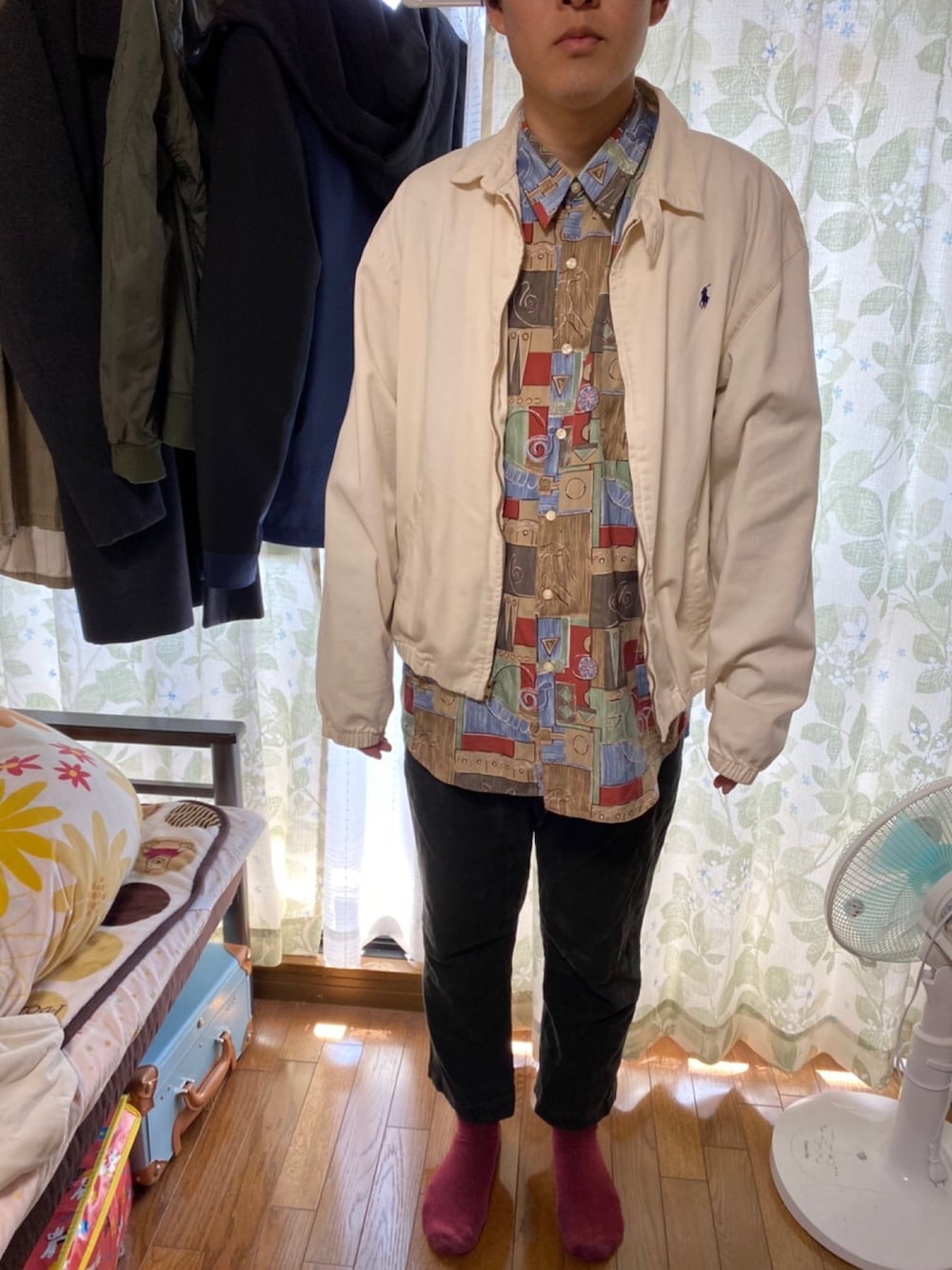 「春、お洒落さんとつながりたい」｜「VINTAGEのアイテム（シャツ/ブラウス、ブルー系）」を使った、ゆうさん（メンズ・175cm）の春コーディネートの1枚目の写真