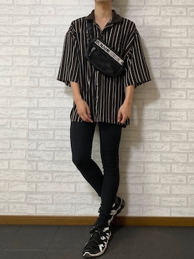 「AAA（トリプルエー）のアイテム」を使った、ERAさん（メンズ・165cm）の夏コーディネート